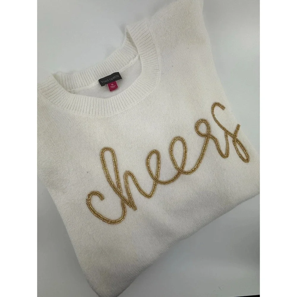 Vince‎ Camuto Women's Holiday Sweater Size L Cheers